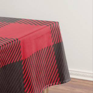 Toalha De Mesa Xadrez Vermelha E Preta