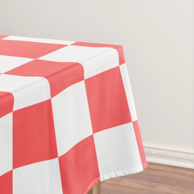 Toalha De Mesa Xadrez vermelho coral clássico (Posição Original)