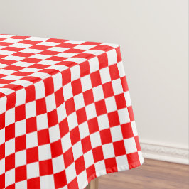 Toalha De Mesa Xadrez Vermelho e Branco