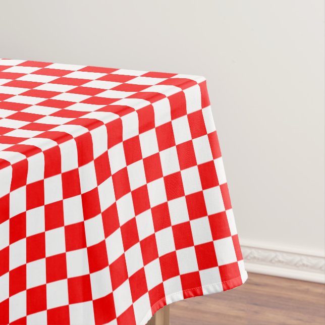 Toalha De Mesa Xadrez Vermelho e Branco (Posição Original)