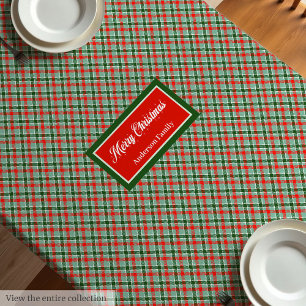 Toalha de Mesa Xadrez Vermelho Verde Chic Estilo N