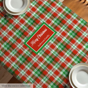 Toalha de Mesa Xadrez Vermelho Verde Estilo Tradic
