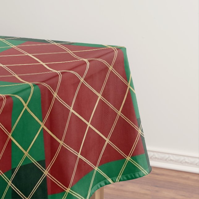 Toalha De Mesa Xadrez Vermelho Verde Natal  (Posição Original)