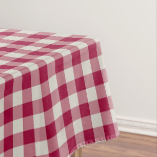 Toalha De Mesa Xmas Vermelho Cranberry Gingham Xadrez Rústico Fes