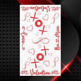 Toalha De Mesa XOXO dia de os namorados com Corações em Vermelho 
