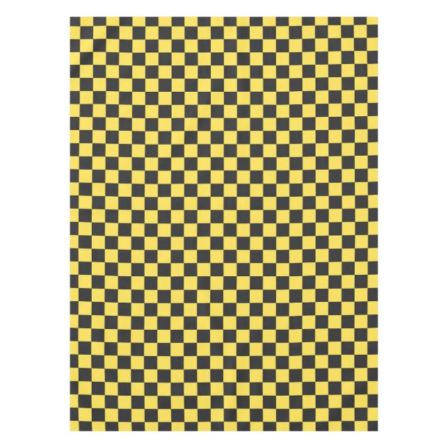 Toalha De Mesa Yellow and black checkerboard pattern (Frente)