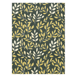 Toalha De Mesa Yellow and Cream Leafy Branches Pattern 