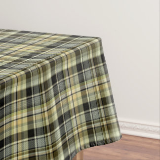 Toalha De Mesa Yellow-brown tartan plaid.