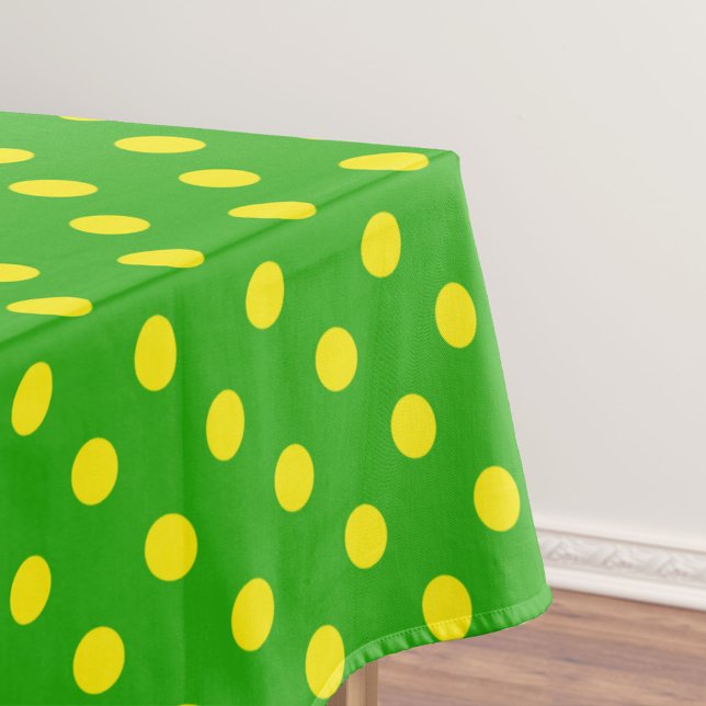 Toalha De Mesa Yellow On Green Polka Dots Pattern Design  (Criador carregado)