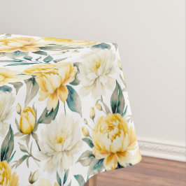 Toalha De Mesa Yellow Watercolor Floral Elegant Botanical