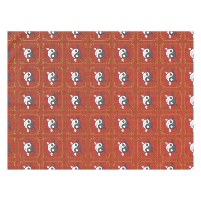 Toalha De Mesa Yin e Yang, a Tablecloth Koi (Frente (Horizontal))