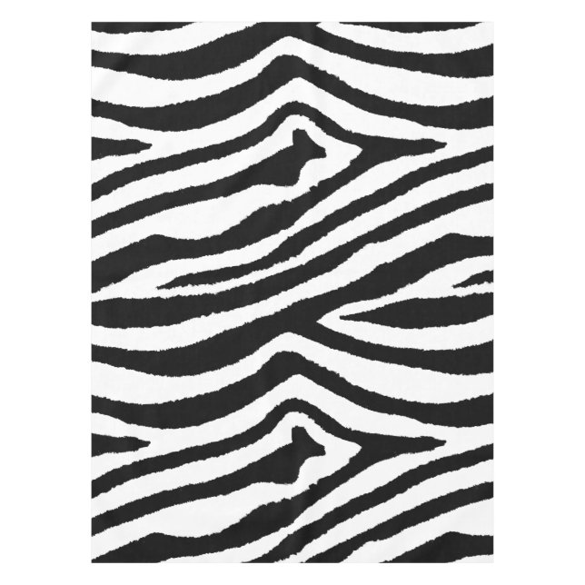 Toalha De Mesa Zebra Strips Preto e Branco | Impressão em animais (Frente)