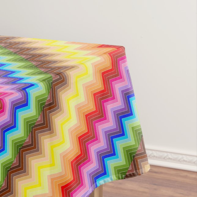 Toalha De Mesa Zig Zag Arco-íris (Posição Original)