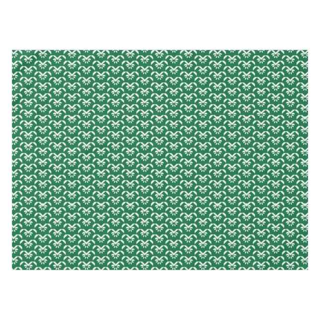 Toalha De Mesa Ziguezague floral verde (Frente (Horizontal))