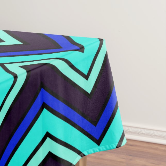 Toalha De Mesa Zigzag azul e preto (Posição Original)