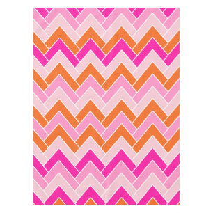 Toalha De Mesa Zigzag Rosa E Laranja Chevron