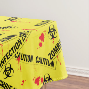 Toalha De Mesa Zona de Infecção Zombie Manchas de sangue de fita