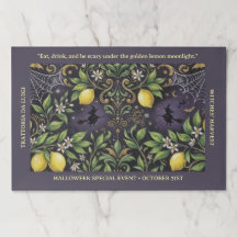 Toalha de papel de Halloween gótica com limão botâ