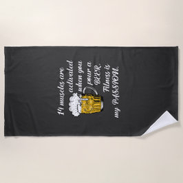 Toalha De Praia 14 Músculos ativados quando você põe uma Cerveja.