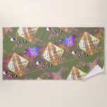 Toalha De Praia 18º Aniversário do Casamento Porcelain Cat's Eye<br><div class="desc">Eu desenhei esta toalha de praia para combinar os flipflops para ela,  dedicada ao 18º aniversário de casamento com um antro aos presentes tradicionais de porcelana e gemstones oculares de Cat para marcar seu marco.</div>