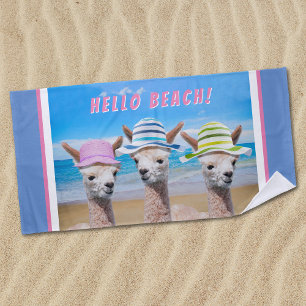 Toalha De Praia 3 Alpacas Cujas Óculos Personalizam