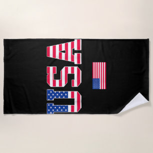 Toalha De Praia 4 de julho Camisa EUA Bandeira Americana Patriótic