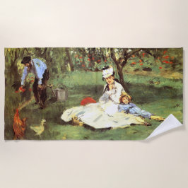 Toalha De Praia A família Monet no seu jardim Edouard Manet