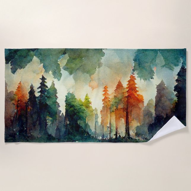 Toalha De Praia A Floresta (natureza) (Frente)