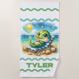 Toalha De Praia A Fuga Solarenga de Um Cachorro Bebê Personalizada