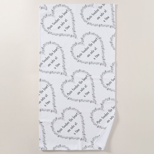 Toalha De Praia A música toca a citação inspiradora (Frente)