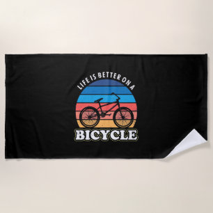 Toalha De Praia A Vida É Melhor Num Bicicleto