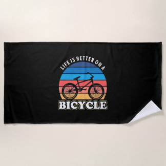 Toalha De Praia A Vida É Melhor Num Bicicleto
