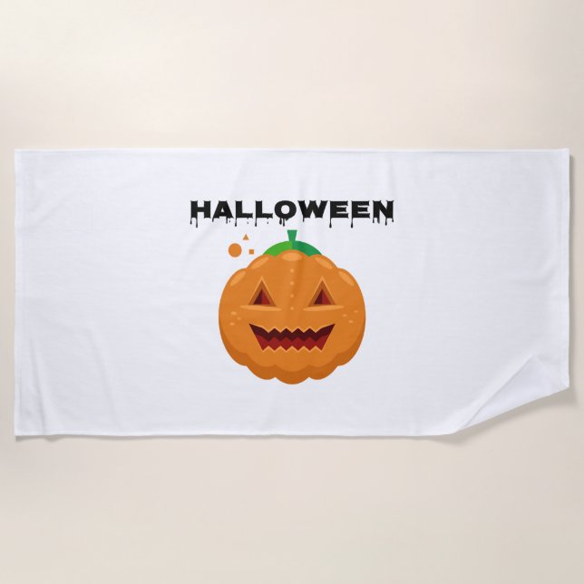 Toalha De Praia abóbora de halloween (Frente)