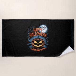 Toalha De Praia Abóbora de Halloween Assustadora