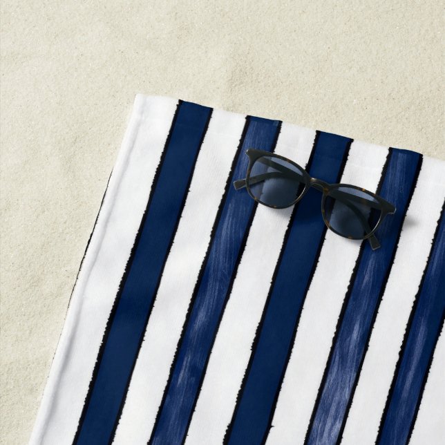 Toalha De Praia Abstrack Blue Stripes Sem Costura (In Situ)