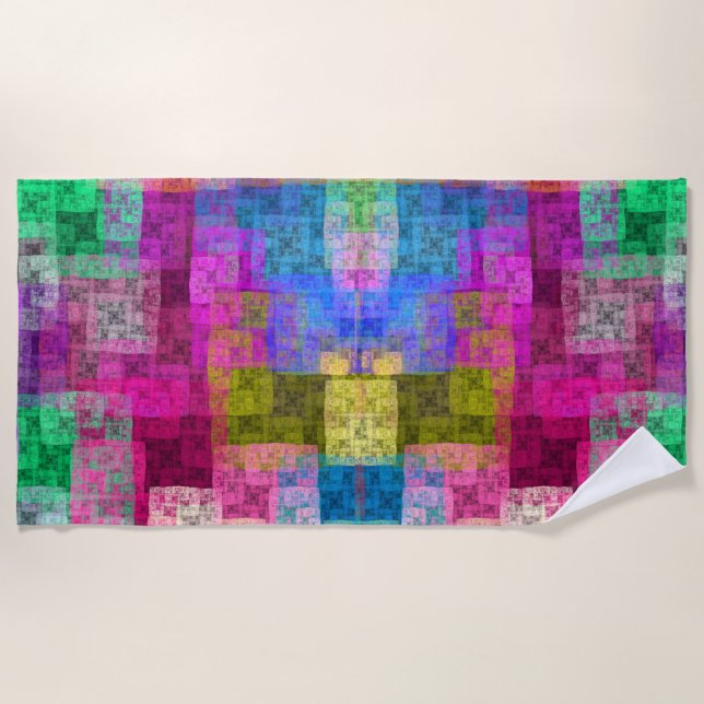 Toalha De Praia Abstract cubes (Frente)