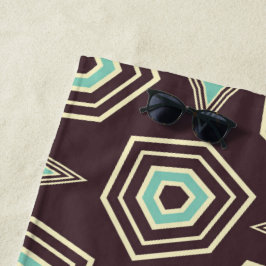 Toalha De Praia Abstract geometric pattern with layered pentagons 