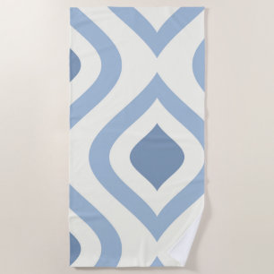 Toalha De Praia Abstract geometrical, blue and off white