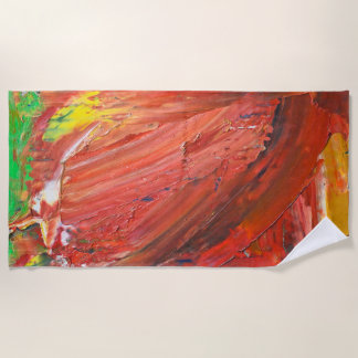 Toalha De Praia Abstract Vertical Gesture in Red