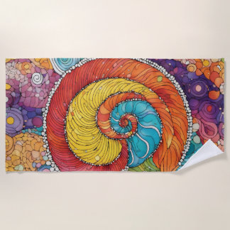Toalha De Praia Abstraktes Schnecken Muster, multicolor