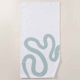 Toalha De Praia Abstrato Coral Reef Green e White Beach Towel
