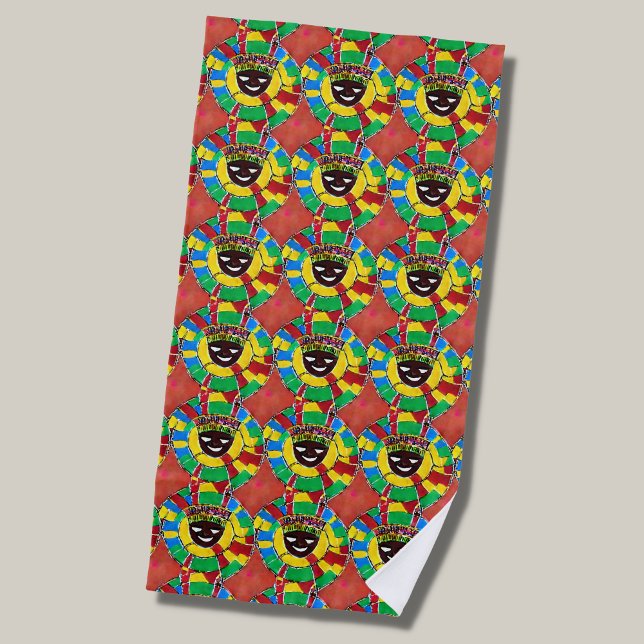 Toalha De Praia Abstrato face com endereço de ouvido no padrão 2 d (Criador carregado)