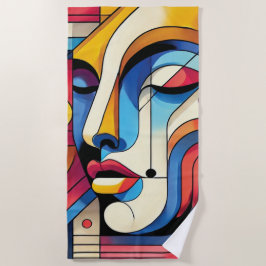 Toalha De Praia Abstrato Geométrico Vibrante
