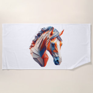 Toalha De Praia Abstrato Horse Art A Colorida Twist on Wildlife Im