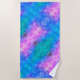Toalha De Praia Abstrato Pastel Azul, Rosa, Aqua