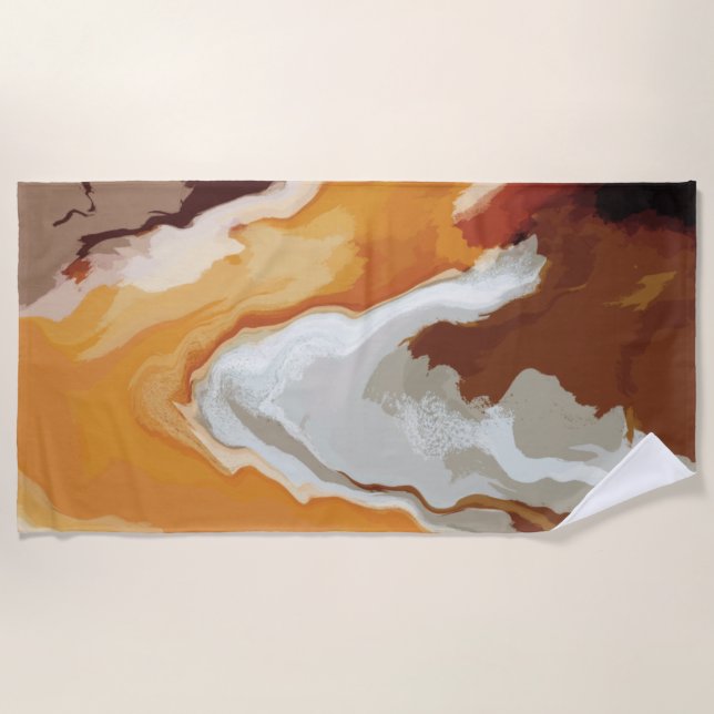 Toalha De Praia Abstrato Pastel Paint Fox Tail Edition (Frente)