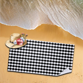 Toalha De Praia Abstrato preto e branco moderno