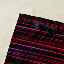 Toalha De Praia Abstrato Red Stripes em preto