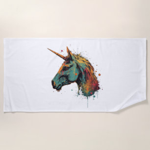 Toalha De Praia Abstrato Unicorn