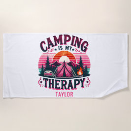 Toalha De Praia Acampamento É Minha Terapia